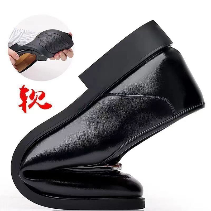 【ready to ship】new men's leather shoes - business casual, genuine soft leather, anti-slip soft sole, comfortable shoes for middle-aged and elderly men