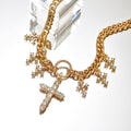 Cross pendant wholesale european and american cross-border cuban chain women's versatile high-end diamond multi-layered sweater necklace