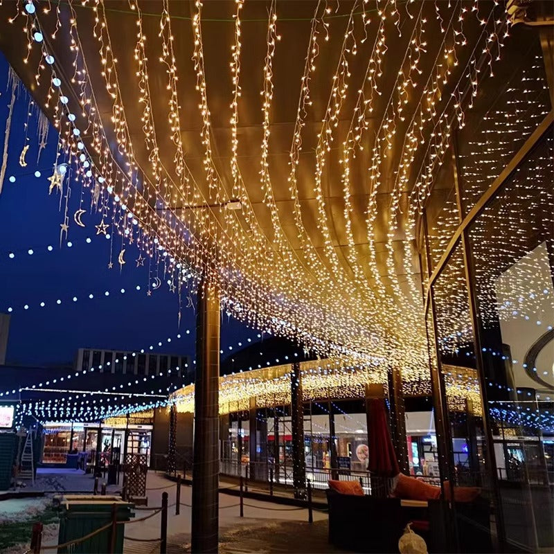 Explosive outdoor waterproof waterfall ice bar light lighting set wedding shopping mall decoration full of stars lights string wholesale