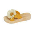 Women's summer outdoor slides - chunky 4cm platform, lightweight princess style, height increasing slippers, dai ethnic style floral slides
