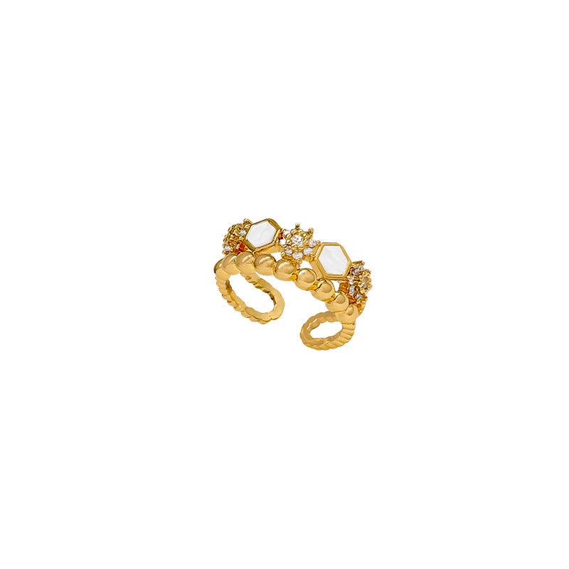 European and american niche design rings for women - light luxury, elegant, high-end, adjustable open ring, fashionable and versatile jewelry