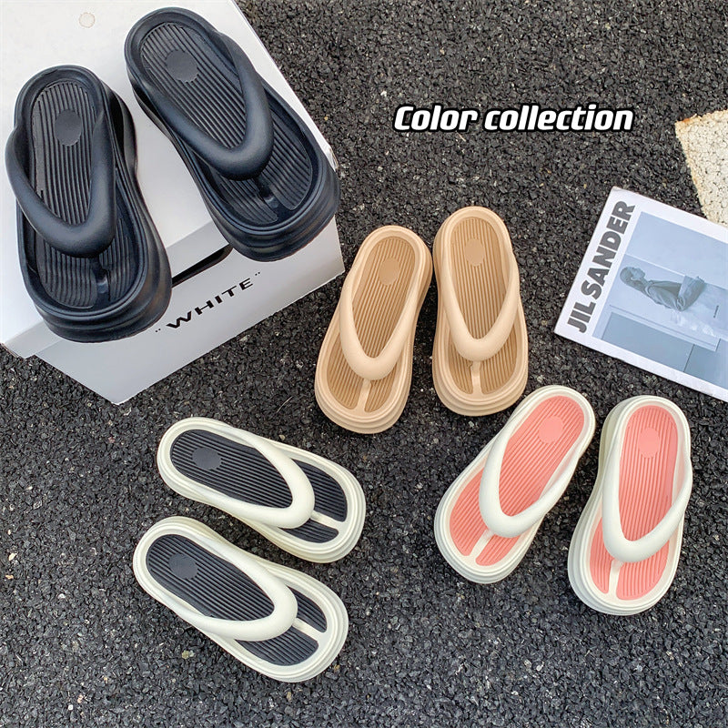 Flip-flops women's outwearsummernew arrivalinspopularthick solenon-slip seaside beach flip-flops with shit-like sandals
