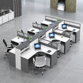 Saint li office desk partition - modern minimalist workstation for 4/6 people - ideal for finance offices - desk and chair combination