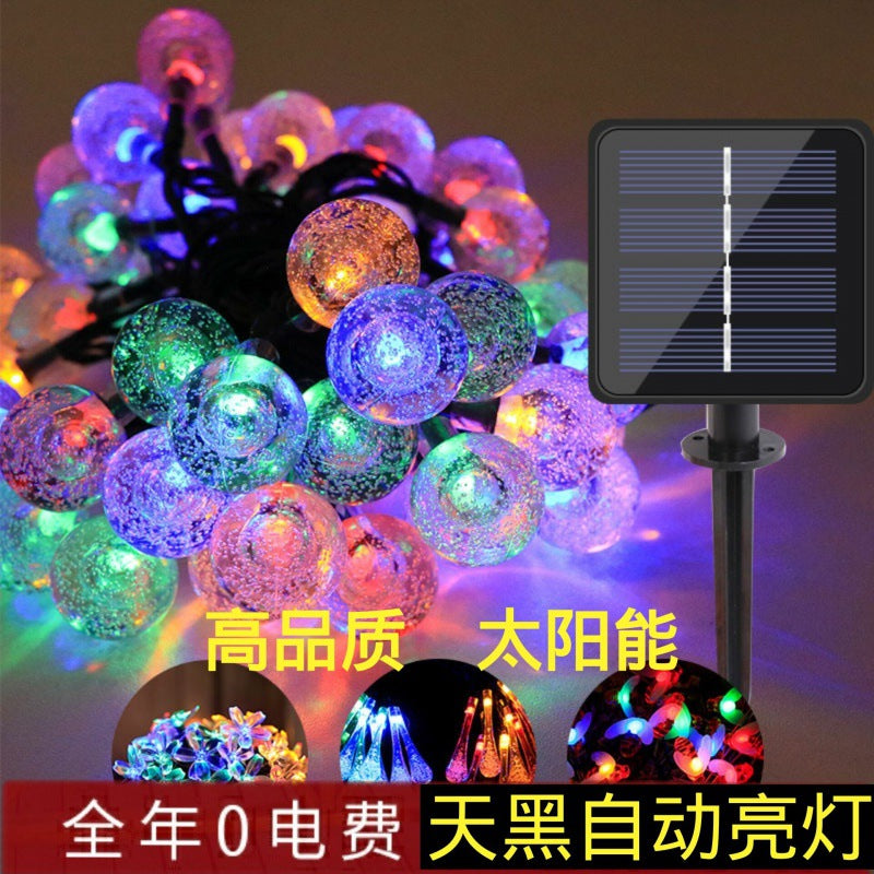 LED solar lanterns string lights waterproof outdoor balcony courtyard creative decoration room household automatic flashing light belt