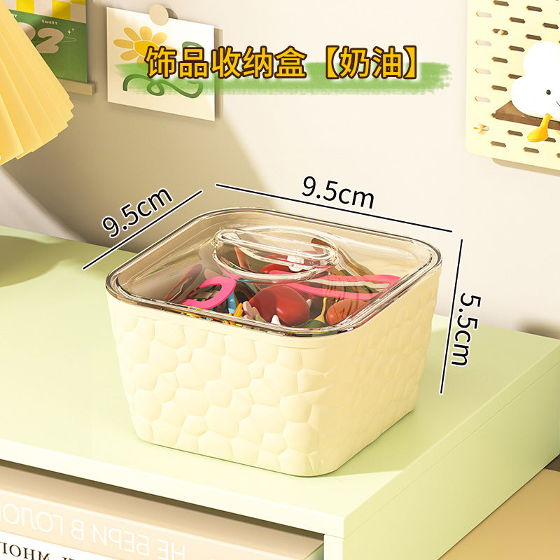 Cross-border children's rubber band hair accessories hand jewelry box large capacity hair band with lid hair rope hairpin with lid jewelry storage box