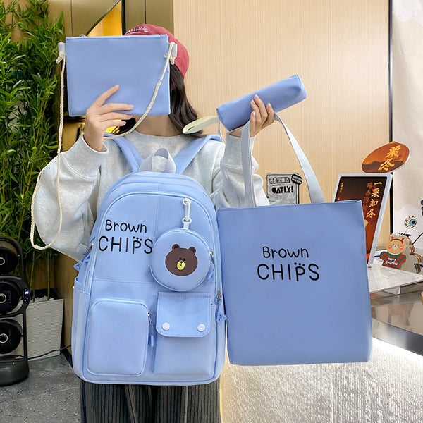 Student Backpack Japanese Cute College Style School Bag Personality Graffiti Funny School Bag Travel Backpack