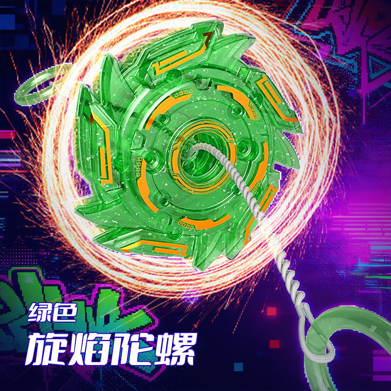 Fire string stone top, cool explosive spark top, kids fun luminous decompression battle gift creative toy