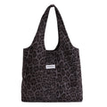 Fall and winterretro leopard print shoulder canvas bag large capacity tote bag niche styleeasiest for matchwork clothing bag college student class bag