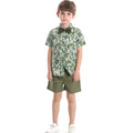Boys' summer shirt sets, hawaiian beach outfits, family travel styles, baby summer clothes, kids' summer collection