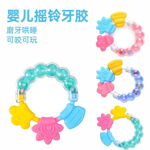 Baby Toothpaste Teeth Grinding Toys Infant Silicone Bite Music Baby Sound Rattle Toothpaste Soothing Teeth Grinding Stick