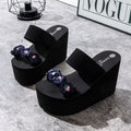 New summer fashion versatile slides - non-slip thick sole 2025 floral beach sandals for women - perfect for outdoor wear in autumn