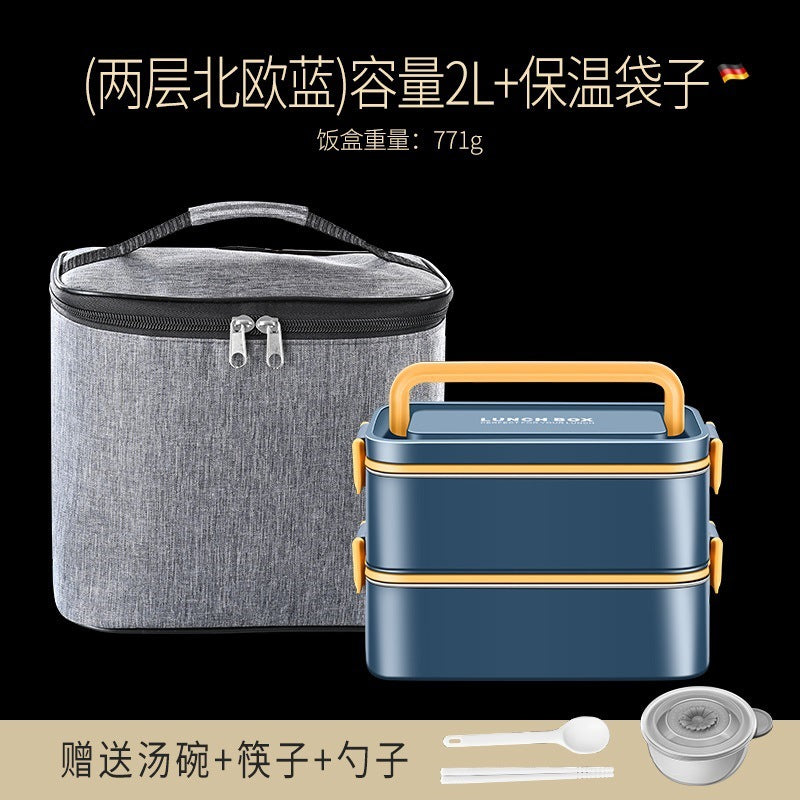 304 water-free thermal insulation lunch box Office workers hot rice artifact portable with rice lunch box Bento box thermal insulation lunch box
