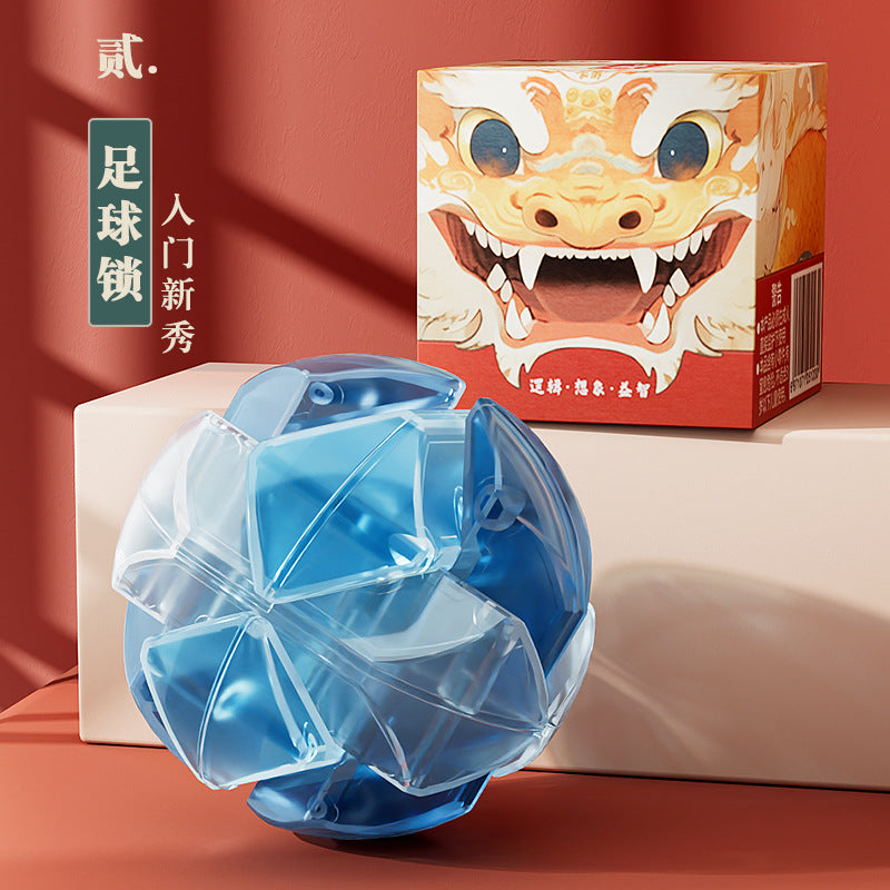 Year of the dragon mortise and tenon toy luban lock kongming lock primary school student kids puzzle building block assemble release boy new year gift