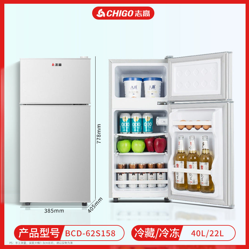 Chigo refrigerator double door refrigeration and freezing dormitory rental room use first class for home small refrigerator two person refrigerator