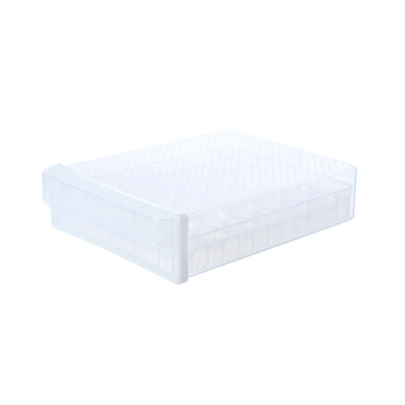 Egg storage box Household grid egg crisper Drawer type double-layer egg box Large capacity refrigerator food box