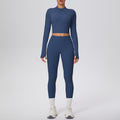 Cloud-feel outdoor compression yoga set for women - cropped high-waisted running workout outfit, quick-dry activewear two-piece set
