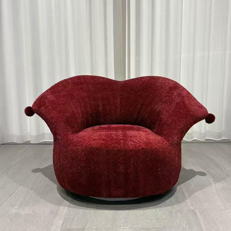 Clown lazy sofa single french cream style living room balcony design casual fabric rotate sofa chair for home