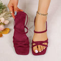 new arrival: plus-size, elegant, and comfortable women's flat sandals with decorative straps – wholesale fashion for cross-border e-commerce
