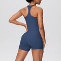 brushed back tight racerback high waist yoga suit sports running fitness shorts suit for women