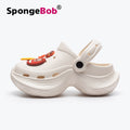 Spongebob squarepants thick sole goddess nightclub high heels crocs summer heightened toe beach sandals women's slippers