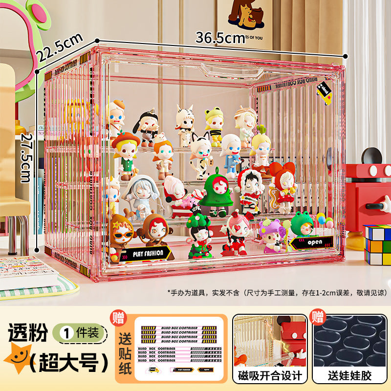 Blind box storage display stand transparent dust-proof figure storage box doll labubu POP MART model display cabinet