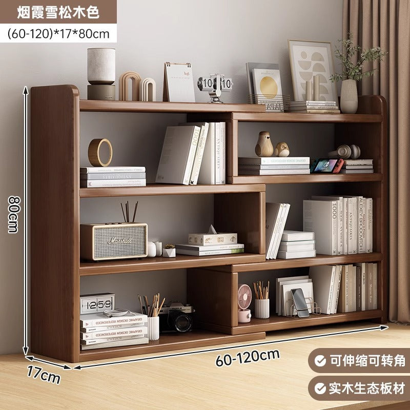 Solid wood color bookshelf Desktop shelf Children's desk Storage rack Household desk Small bookcase Office locker