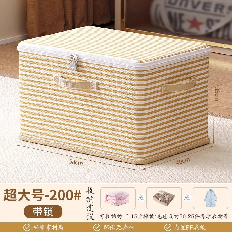 Locked storage box, household wardrobe, clothes, quilts, toys, sorting box, foldable password, storage box artifact