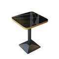 0.6* 0.6m black imitation rock slab gold edge square table