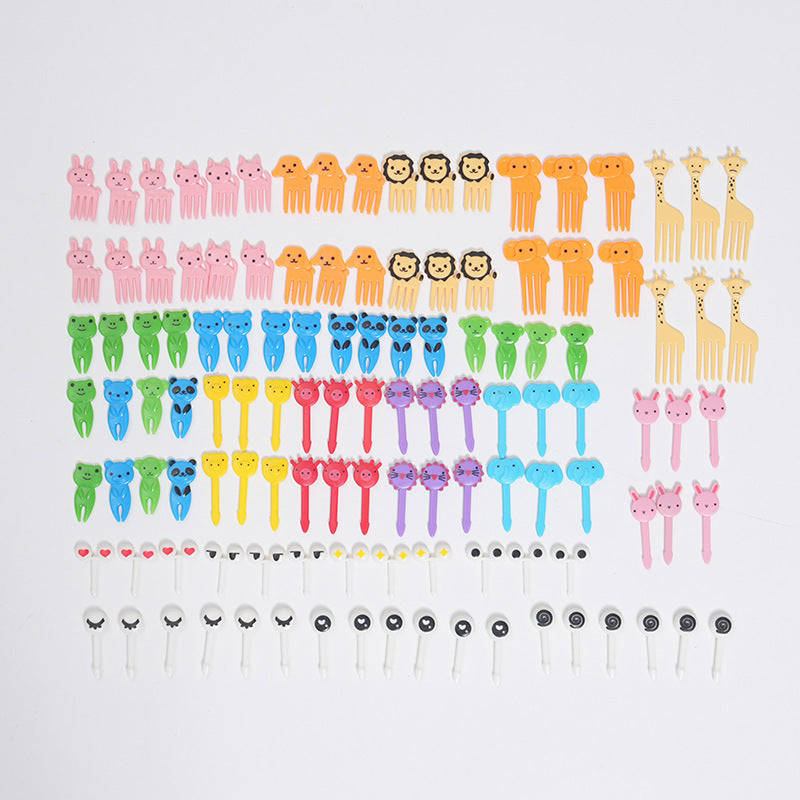 Japanese cartoon fruit picks creative children's food forks cake forks cute animal dessert forks plastic fruit forks