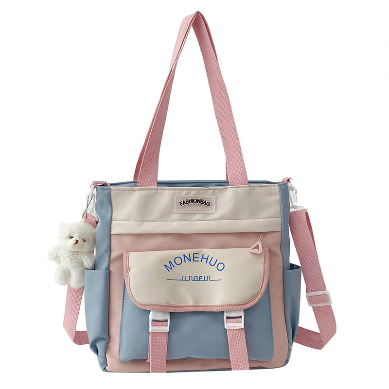 New primary school students tote bag, tutoring bag, tutoring bag, bag, high-value beauty, simple and versatile mailman bag, tote bag