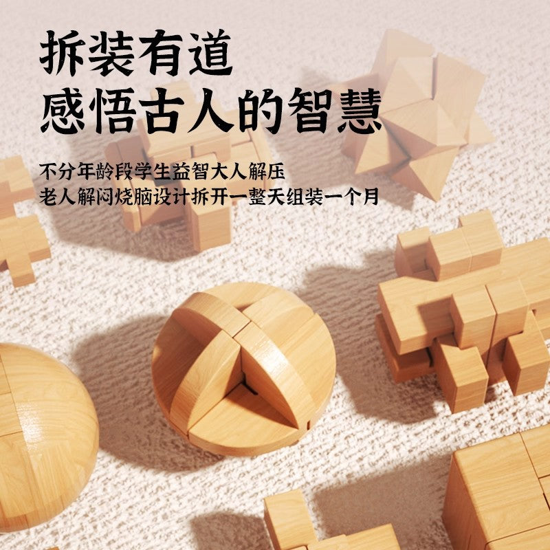 Luban lock and kongming lock complete set - brain teaser puzzle for elementary school students - mortise and tenon jigsaw blocks - educational toy for children - develops problem-solving skills