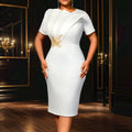 Amazon elegant round neck 3d ruffle hem dress - slim fit, figure-flattering, chic bodycon party dress