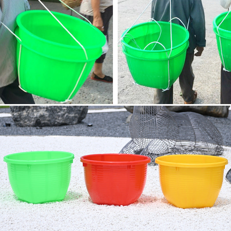 Plastic basket anti-bamboo weaving pick grain fruit agricultural rice corn basket thickened storage wedding basket