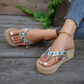 2025 summer new bohemian tassel slippers women's thick sole non-slip flats indoor and outdoor sandals beach shoes