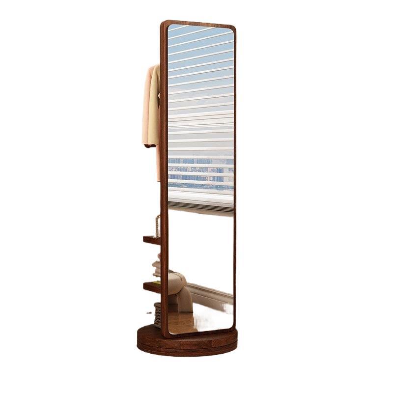 New premium floor-mounted dressing mirror for home bedroom, rotating mobile try-on mirror, multifunctional living room storage coat rack