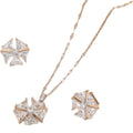 [titanium steel] necklace women's gemstone geometric pendant earrings set high-end light luxury niche clavicle chain jewelry wholesale