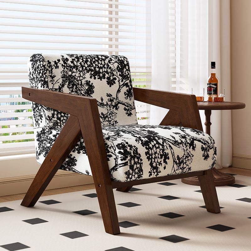 Scandinavian solid wood single sofa richard french medieval style living room sofa chair balcony casual chair lazy sofa
