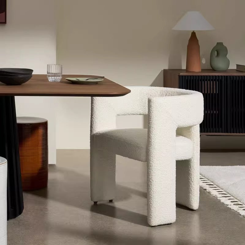 Creative single sofa light luxury minimalist modern ins living room leisure chair orange fabric reception armchair