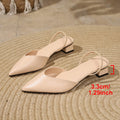 Exportplus size women's shoes 2026 spring and summer new arrival pointed thick heel medium heel flats women's back empty toe cap sandals women