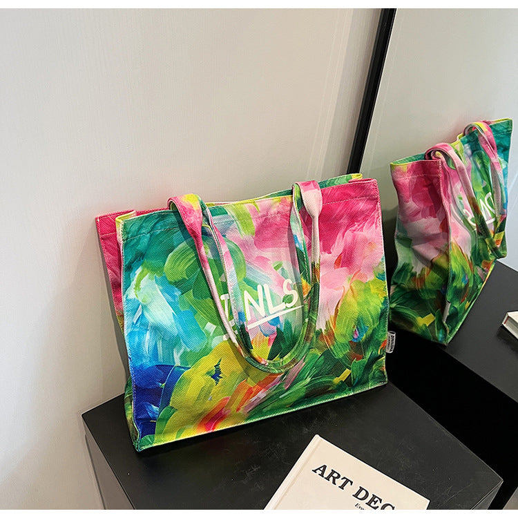 Cross-border fashion temperament high-end bag braided bag seaside vacation beach tote bag texture large-capacity messenger bag