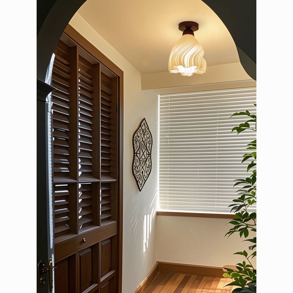 Walnut French cream skirt entrance porch corridor aisle light eye protection balcony ceiling light medieval romantic light