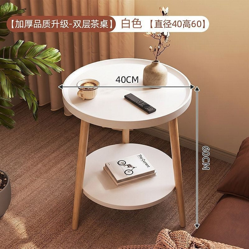 Scandinavianaccessible luxury small apartment side table casual modern for home round double layer side table coffee table small table sofa coffee table