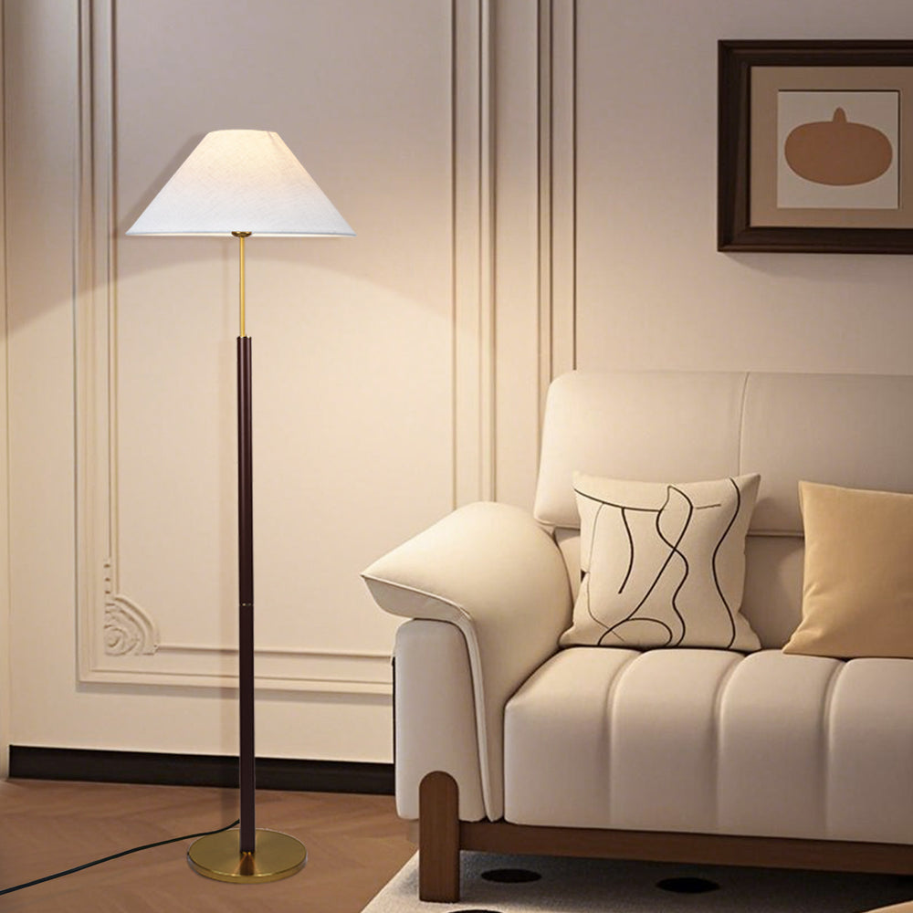 Modern minimalist floor lamp - stylish decorative lighting for living room, sofa side, study, bedroom, and bedside. fabric lampshade, upright design
