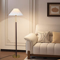 Modern minimalist floor lamp - stylish decorative lighting for living room, sofa side, study, bedroom, and bedside. fabric lampshade, upright design