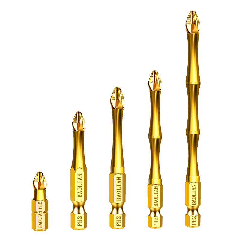 Baolian anti-skid titanium plating, impact resistance, strong magnetic cross batch head, high torque hand drill, electric screwdriver, super hard screwdriver head