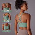 New arrival double-sided brushed cross back shockproof push-up sports intimates cloud-like yoga sports bra fitness tops