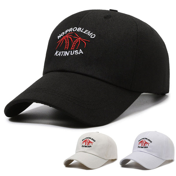 Baseball Cap Men's and Women's Outdoor Coconut Tree Embroidery Sunscreen Cap Fashion Versatile Couple Korean Cap Sun Hat