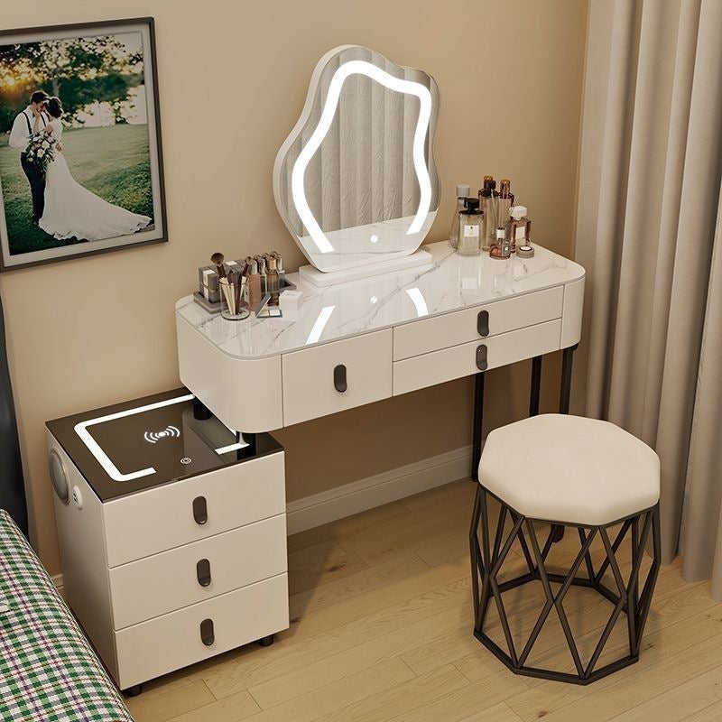 Vanity table bedroom solid wood smart home vanity table multi-functional makeup table accessible luxurycasualplaid vanity table