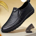 Men's leather dress shoes - soft leather, business casual, mid-aged & elderly, soft sole, spring 2025 new collection, plus size, black, anti-slip, dad shoes