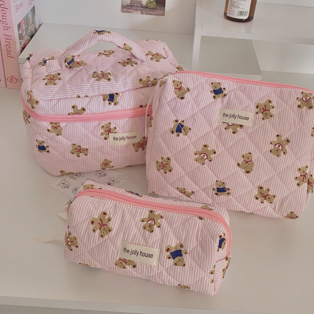 Rustic floral makeup bag - large capacity cosmetic organizer, portable handheld toiletry bag, makeup pouch for students